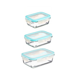 Set 3 fiambreras de cristal tamaños varios