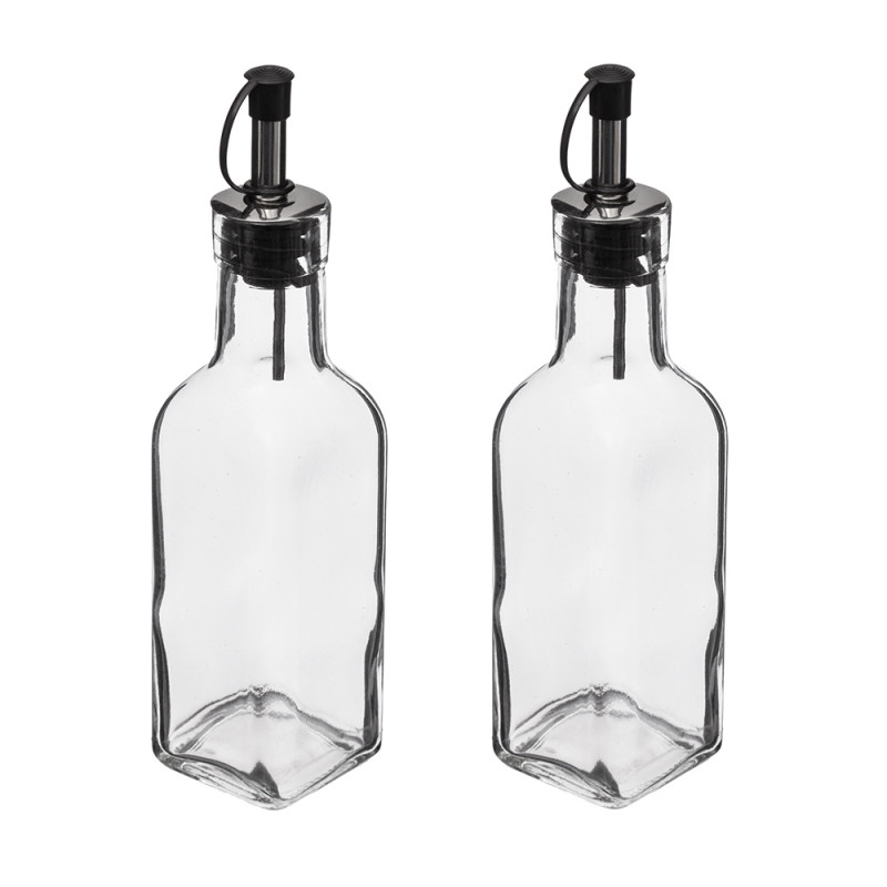 Set aceitera y vinagrera de cristal 16cl Set aceitera y vinagrera de cristal 16cl
