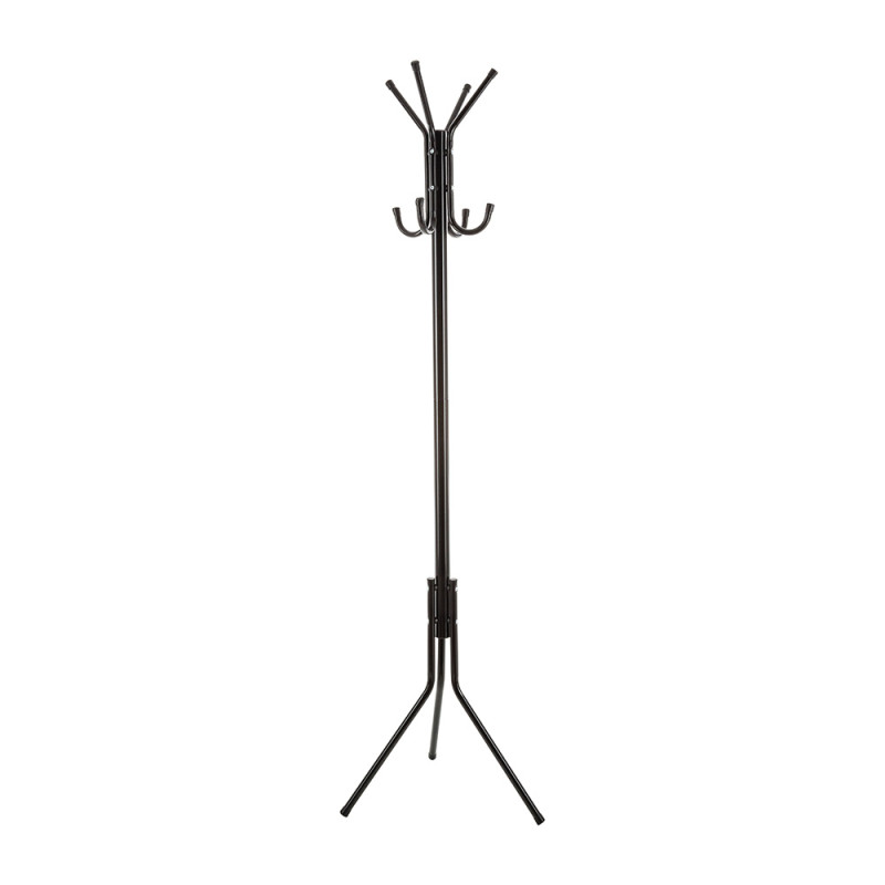Perchero de pie con 8 colgadores negro 172x48cm Perchero de pie con 8 colgadores negro 172x48cm