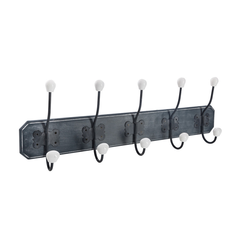 Colgador de madera con 5 perchas 60x20cm Colgador de madera con 5 perchas 60x20cm