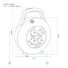 Enrollacables 10 m 3 g 1,00 mm² 4 tomas bipolares con t/tl hogar con protector termico