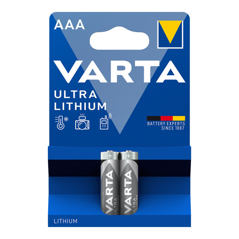 Pila varta ultra lithium aaa - lr03 (blister 2 uds) ø10,5x44,5mm Pila varta ultra lithium aaa - lr03 (blister 2 uds) ø10,5x44,5mm