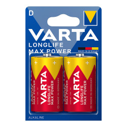 Pila alkalina longlife max power d - lr20 (blister 2 uds) ø34,2 x 61,5 mm