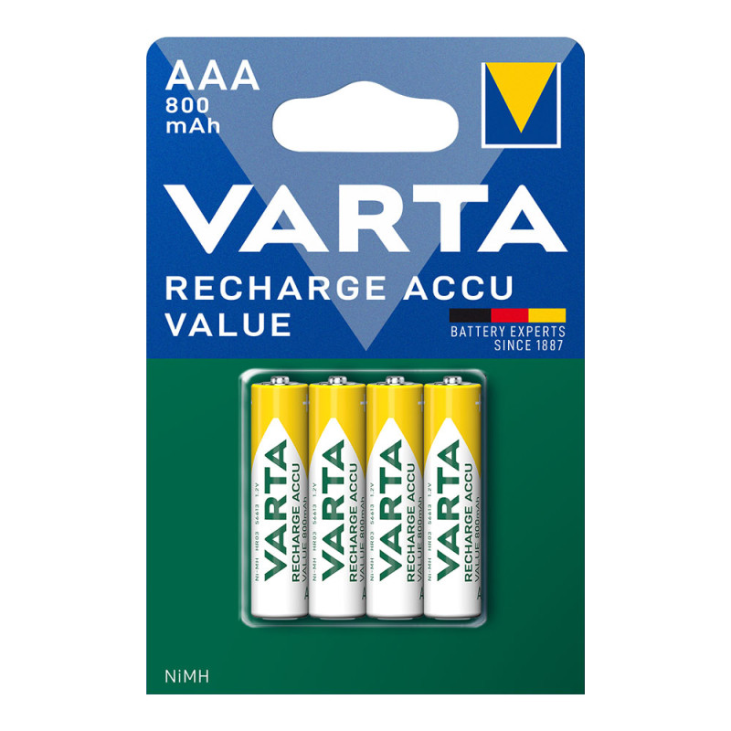 Pila varta recargable accu aaa - lr03 800ma (blister 4 unid.) ø10,5x44,5mm Pila varta recargable accu aaa - lr03 800ma (blister 4 unid.) ø10,5x44,5mm