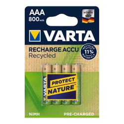 Pila varta recargable accu aaa - lr03 800ma recycled (blister 4 unid.) ø10,5x44,5mm