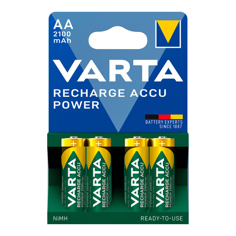Pila varta recargable accu power aa - hr6 2100 ma (blister 4 uds) ø14,5 x 50,5 mm Pila varta recargable accu power aa - hr6 2100 ma (blister 4 uds) ø14,5 x 50,5 mm
