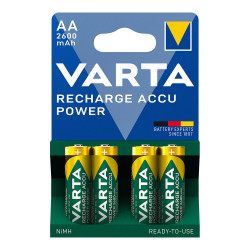 Pila varta recargable accu power aa - hr6 2600 ma (blister 4 uds) ø14,5 x 50,5 mm