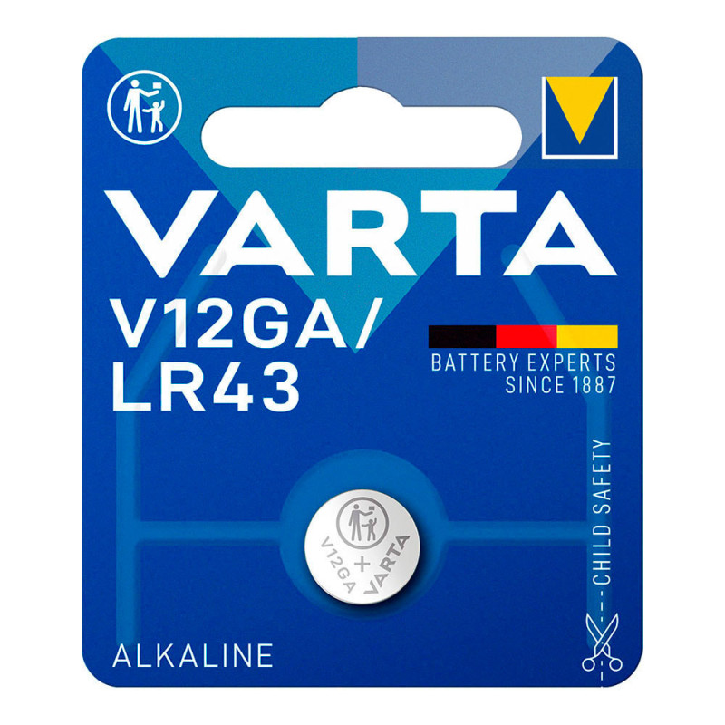 Micro pila de boton alkaline lr43 - v12ga 1,5v (blister 1 unid.) ø11,6x4,2mm Micro pila de boton alkaline lr43 - v12ga 1,5v (blister 1 unid.) ø11,6x4,2mm