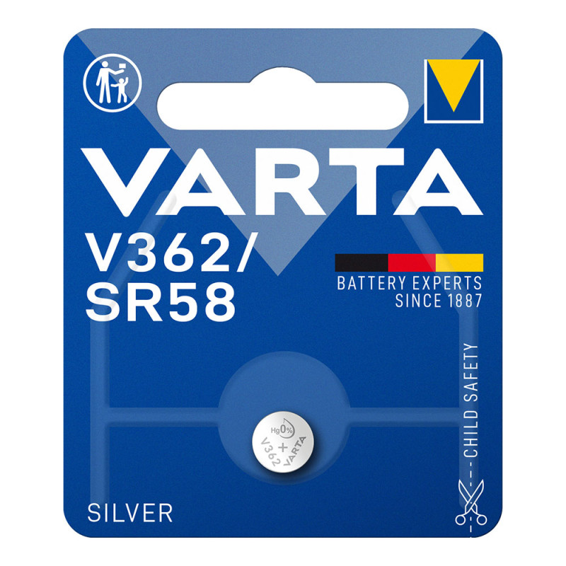 Micro pila de boton silver sr58 - v362 1,55v (blister 1 unid.) ø7,9x2,1mm Micro pila de boton silver sr58 - v362 1,55v (blister 1 unid.) ø7,9x2,1mm