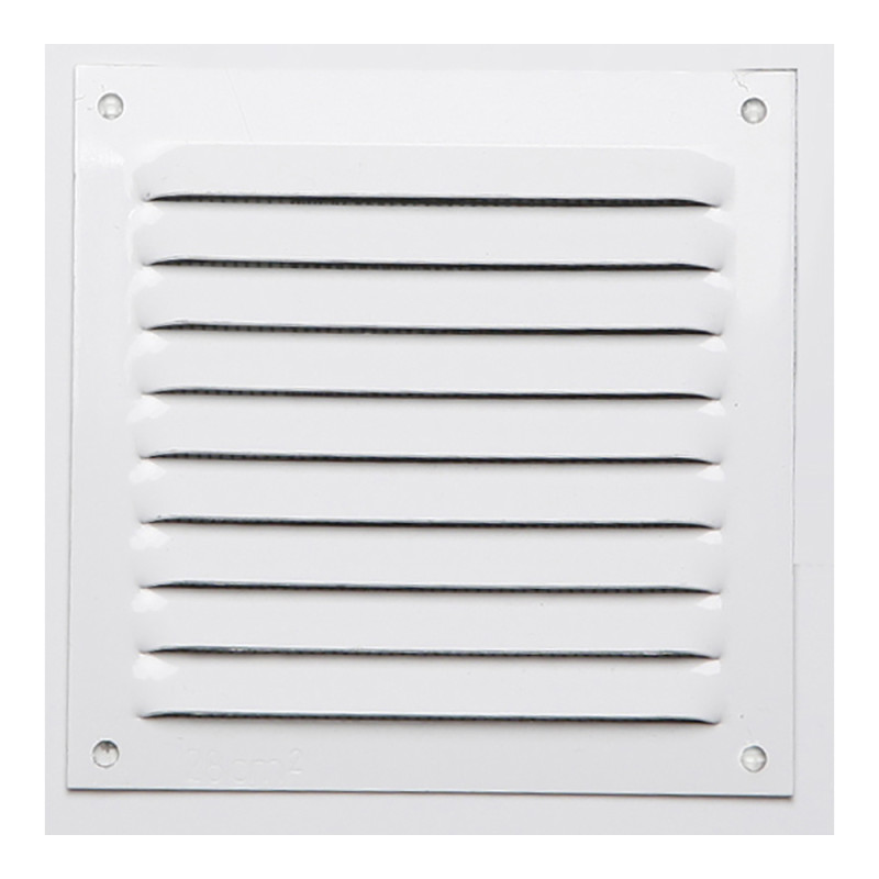Rejilla s/borde de aluminio 0.6 blanco lacado 100x100mm Rejilla s/borde de aluminio 0.6 blanco lacado 100x100mm