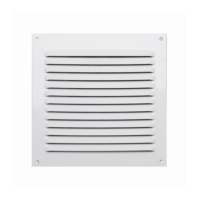 Rejilla s/borde de aluminio 0.6 blanco lacado 150x150mm Rejilla s/borde de aluminio 0.6 blanco lacado 150x150mm