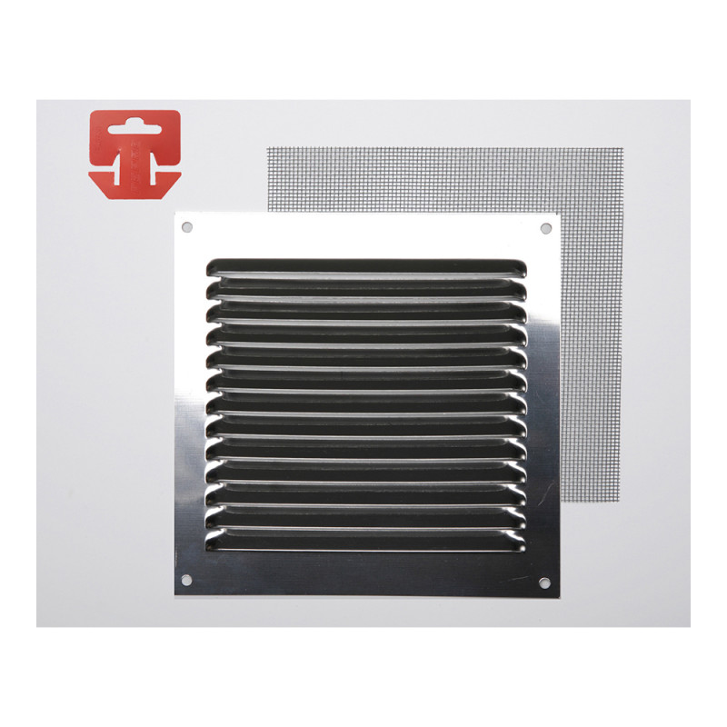 Rejilla con mosquitera. acero inoxidable 150x150mm (g) Rejilla con mosquitera. acero inoxidable 150x150mm (g)