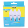 Kit 3 bombillas vela led e14 5 w 400 lm 6400 k luz fria ø3,6 x 10 cm