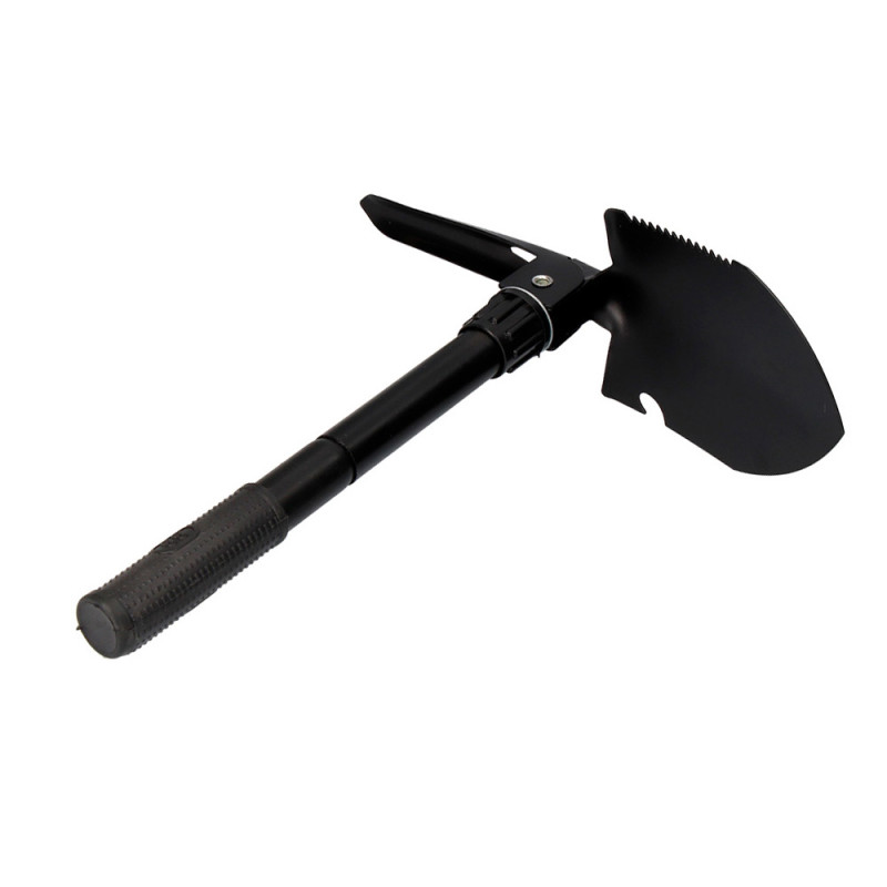 Mini pala plegable multifuncional de acero color negro 9,5x41,5cm Mini pala plegable multifuncional de acero color negro 9,5x41,5cm