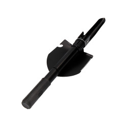 Mini pala plegable multifuncional de acero color negro 9,5x41,5cm
