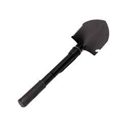 Mini pala plegable multifuncional de acero color negro 9,5x41,5cm