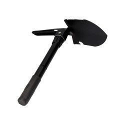 Mini pala plegable multifuncional de acero color negro 9,5x41,5cm
