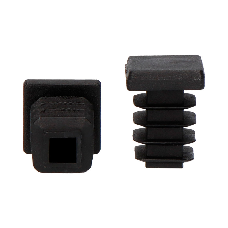 Contera interior cuadrada con aleta 14x14mm negra Contera interior cuadrada con aleta 14x14mm negra