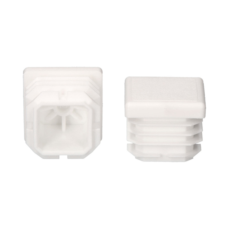 Contera interior cuadrada con aleta 25x25mm blanca Contera interior cuadrada con aleta 25x25mm blanca