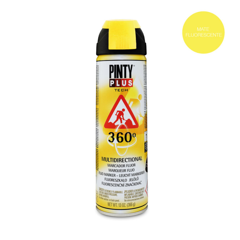 Pintura en spray pintyplus tech 650cc marcador 360° amarillo t146 Pintura en spray pintyplus tech 650cc marcador 360° amarillo t146