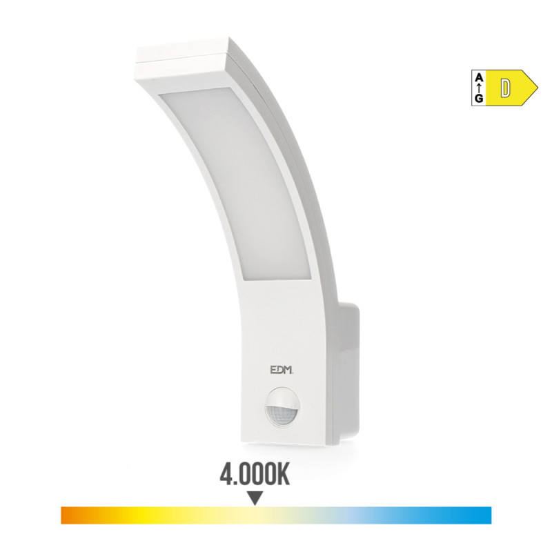 Aplique led con sensor de movimiento 10 w 1654 lm 4000 k ip54 6,6 x 18,8 x 25 cm Aplique led con sensor de movimiento 10 w 1654 lm 4000 k ip54 6,6 x 18,8 x 25 cm