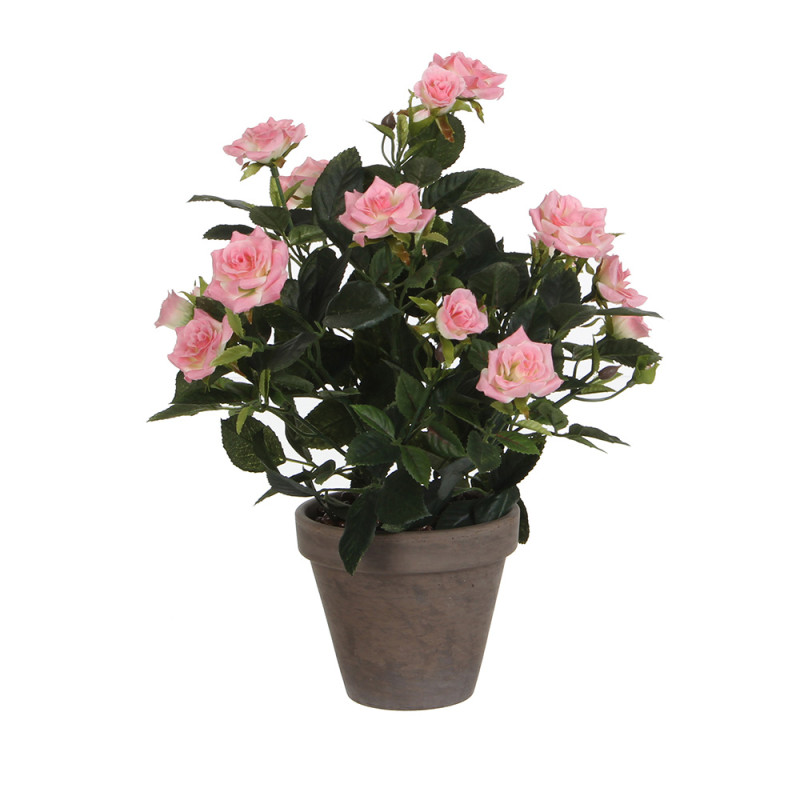 Rosal color rosa pvc con maceta gris Rosal color rosa pvc con maceta gris
