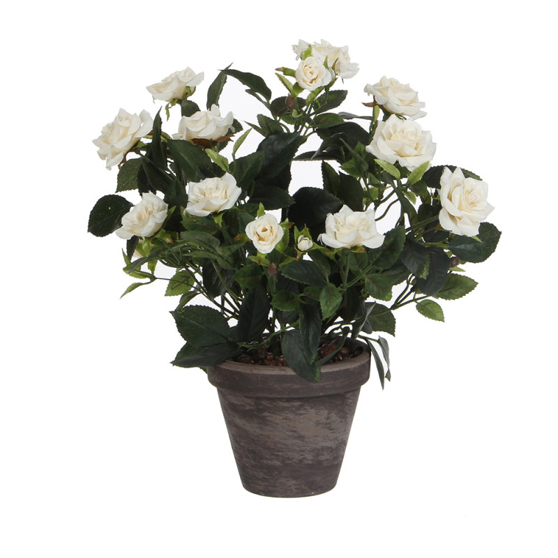 Rosal color blanco pvc con maceta gris Rosal color blanco pvc con maceta gris