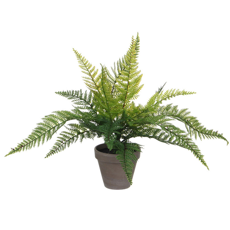 Helecho verde pvc con maceta gris 40x11.5cm Helecho verde pvc con maceta gris 40x11.5cm