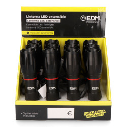 Linterna led extensible frontal y lateral 5w 3 x aaa (pilas incluidas)