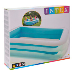Piscina rectangular 2 aros 262x175x56cm 2 cámaras de aire. intex