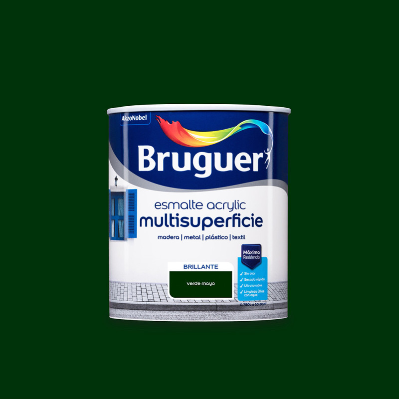 Esmalte acrilico multisuperficie verde mayo brillante 0,750l 5057557 bruguer Esmalte acrilico multisuperficie verde mayo brillante 0,750l 5057557 bruguer