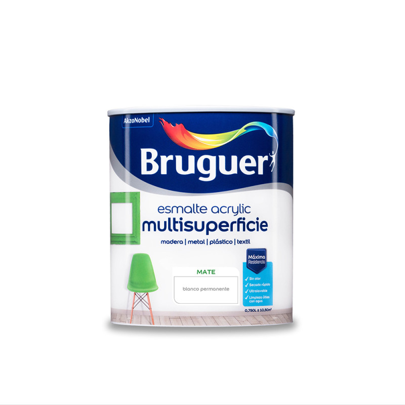 Esmalte acrilico multisuperficie blanco permanente mate 0,750l 5069889 bruguer Esmalte acrilico multisuperficie blanco permanente mate 0,750l 5069889 bruguer