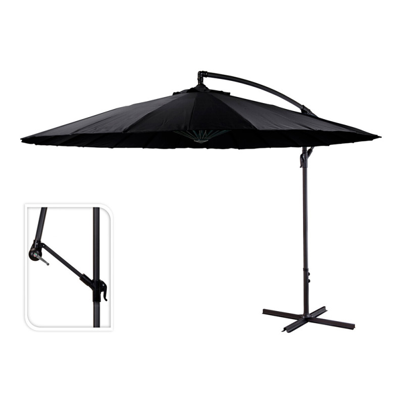 Parasol excéntrico altura maxima 3m ø300cm color: negro Parasol excéntrico altura maxima 3m ø300cm color: negro
