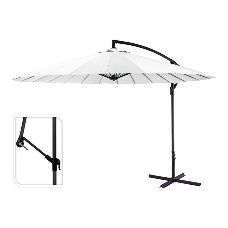 Parasol excéntrico altura maxima 3m ø300cm color: blanco Parasol excéntrico altura maxima 3m ø300cm color: blanco
