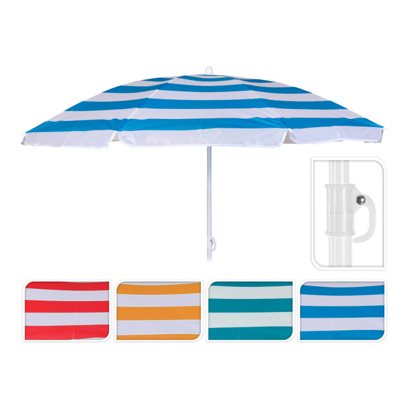 Sombrilla de playa ø142x160cm modelo mediterraneo. colores surtidos colores / modelos surtidos Sombrilla de playa ø142x160cm modelo mediterraneo. colores surtidos colores / modelos surtidos