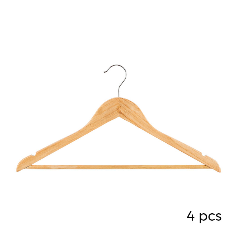 Pack 4 perchas de madera 44x23cm Pack 4 perchas de madera 44x23cm