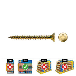 Caja 1000 unidades tornillo madera avellanado pz din/ref vlox ø3 x 20 mm bicromatado+lubr.