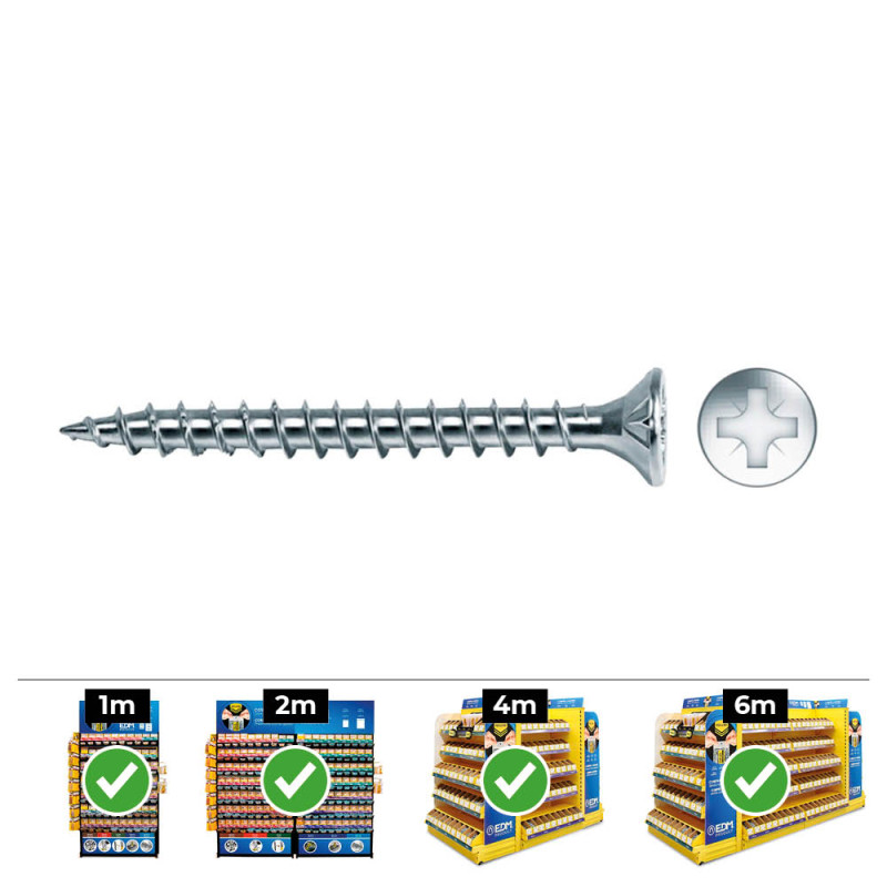Caja 1000 unid. tornillo madera avellanado pozi din/ref vlox ø3,5x20mm zincado+lubr. celo Caja 1000 unid. tornillo madera avellanado pozi din/ref vlox ø3,5x20mm zincado+lubr. celo