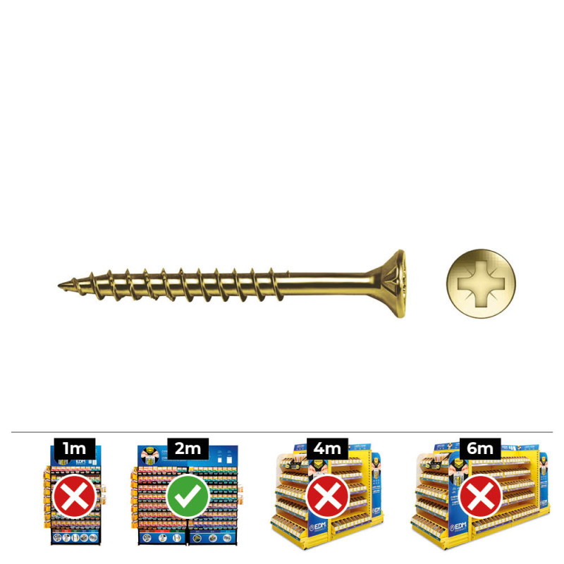 Caja 30 unidades tornillo madera avellanado pz r/parc din/ref vlox p ø6 x 100 mm bicromatado Caja 30 unidades tornillo madera avellanado pz r/parc din/ref vlox p ø6 x 100 mm bicromatado