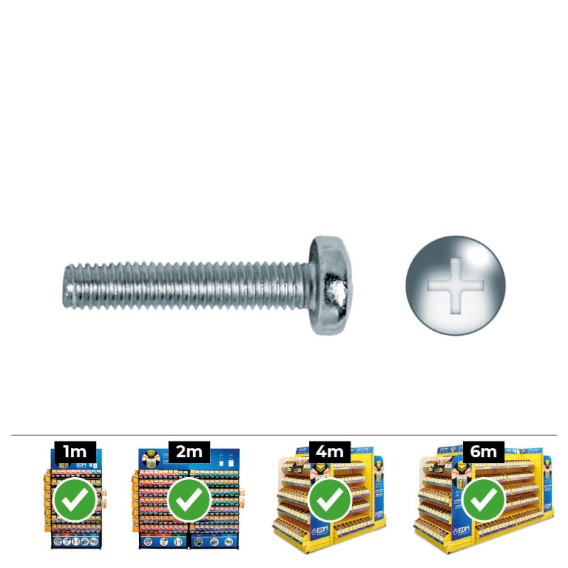 Caja 200 unid. tornillo metrica alomado philips din/ref 7985 ø6x30mm zincado celo Caja 200 unid. tornillo metrica alomado philips din/ref 7985 ø6x30mm zincado celo