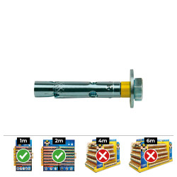 Anclaje dynabolt tornillo m6 ø8 x45mm zincado (caja 50 unid)