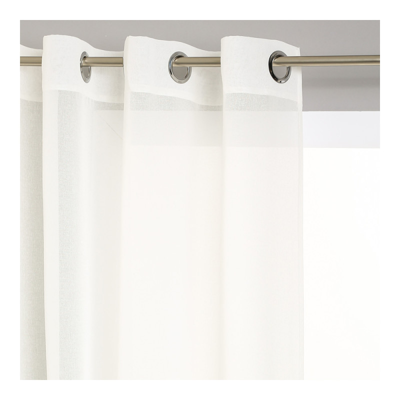 Visillo con ollaos color blanco roto 140x240cm Visillo con ollaos color blanco roto 140x240cm
