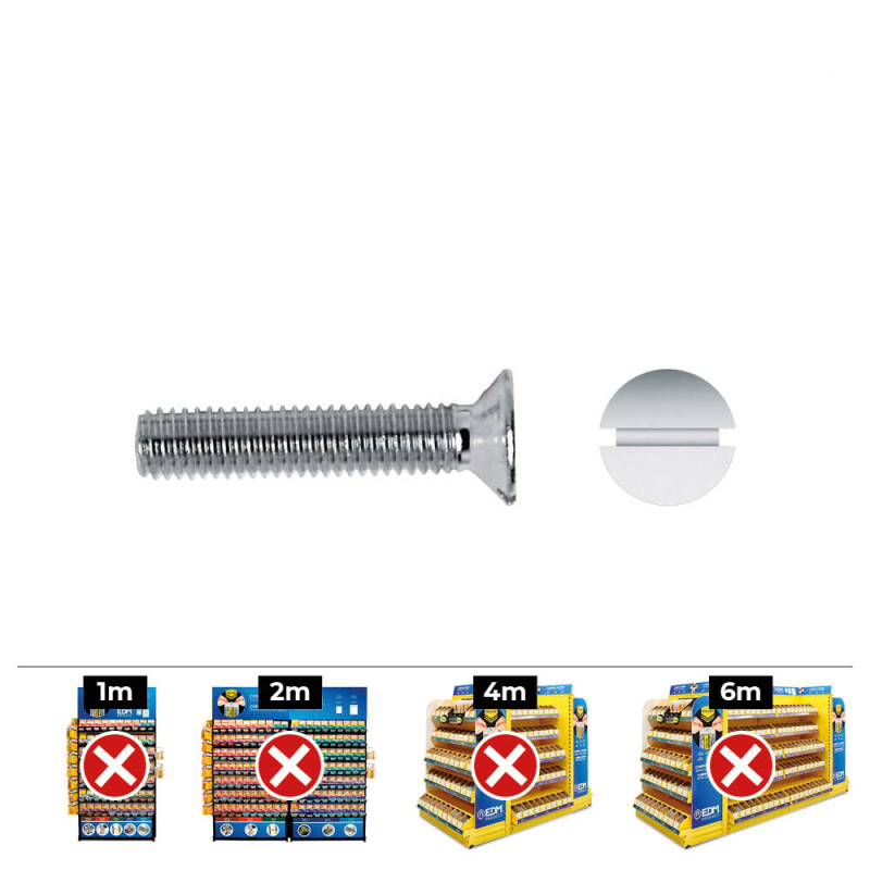 Caja 500 unid. tornillo metrico avellanado ranura din/ref 963 ø4x20mm zincado celo Caja 500 unid. tornillo metrico avellanado ranura din/ref 963 ø4x20mm zincado celo