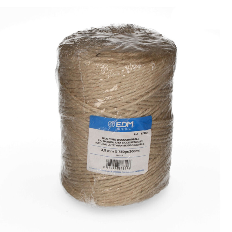 Hilo natural yute biodegradable 3 con bobina 750g/200m edm Hilo natural yute biodegradable 3 con bobina 750g/200m edm