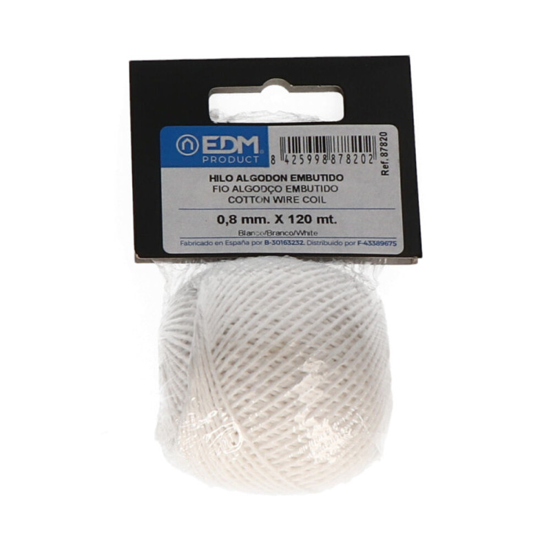 Hilo algodon embutido 50g/120m blanco edm Hilo algodon embutido 50g/120m blanco edm