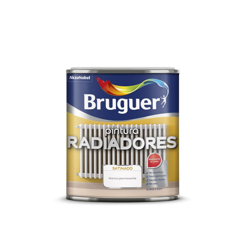 Esmalte radiadores blanco satinado 0,75l 5057076 bruguer Esmalte radiadores blanco satinado 0,75l 5057076 bruguer