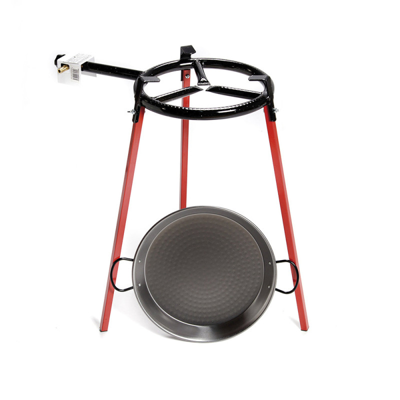 Set paellera pulida ø38cm con trípode y quemador de gas 300mm Set paellera pulida ø38cm con trípode y quemador de gas 300mm