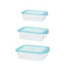 Set 3 fiambreras cristal tamaños varios 630 ml, 1000 ml y 1480 ml