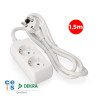 Prolongador con 2 tomas 2p+t, 16 a 250 v de cable h05vv-f 3g 1,5 m