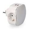 Adaptador triple tipo f con 2 tomas usb 2100ma perfil iluminado (retractilado) edm